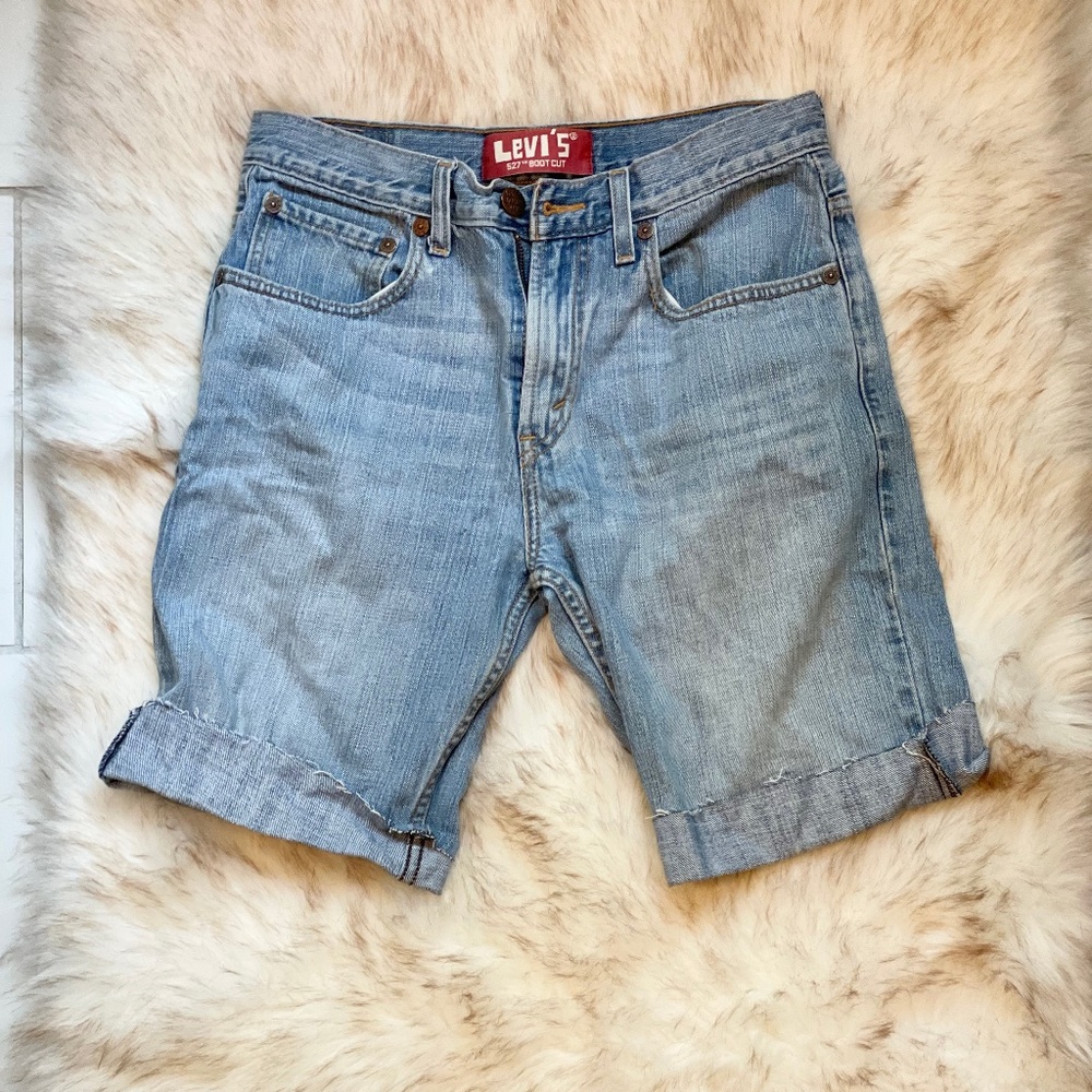 Men's Levi’s 527 Blue Jean Cut Off Shorts Size 18 Regular 29x29